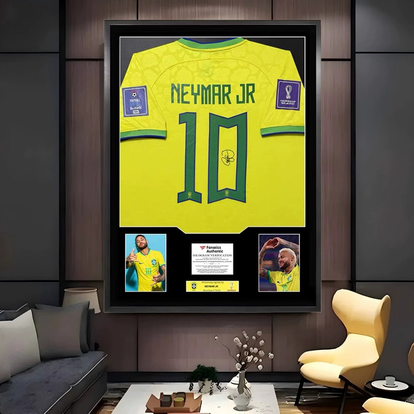 Neymar Brazil Signed Framed Jersey