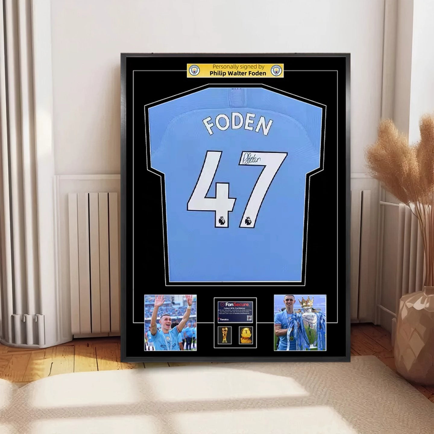 Phil Foden Framed Signed Jersey