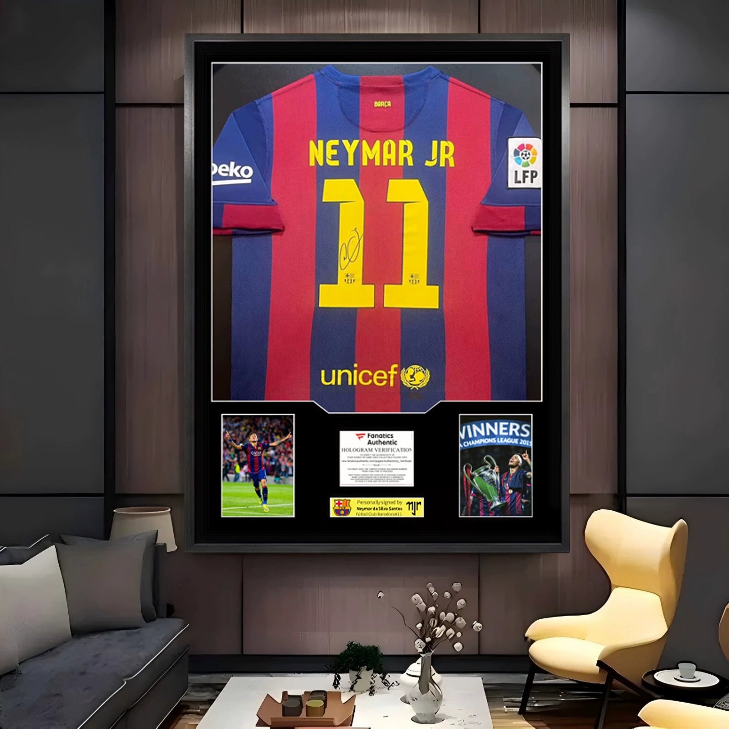 Neymar Signed Framed Jersey