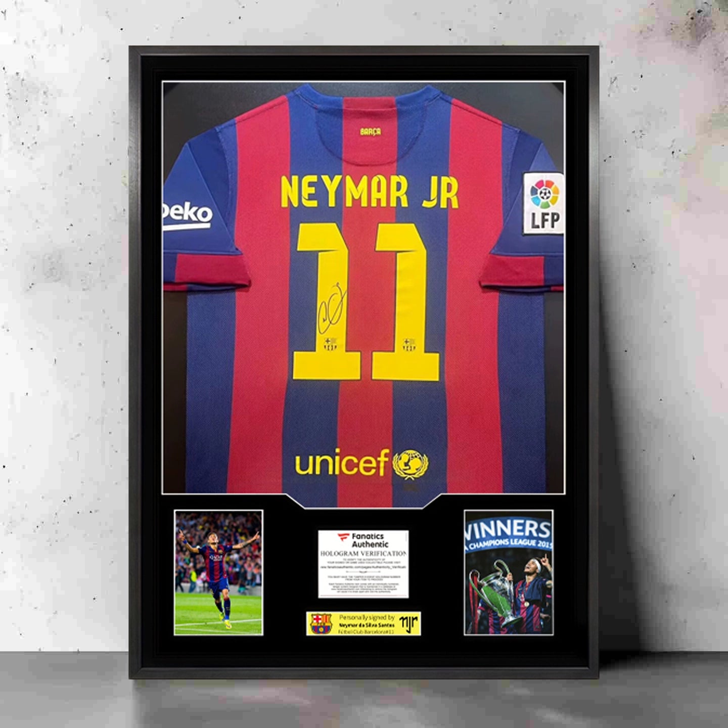 Neymar Signed Framed Jersey