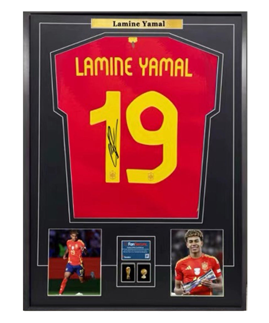 Lamine Yamal 19 Spain Signed Framed Jersey