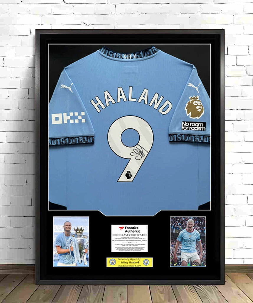Haaland Framed Signed Jersey