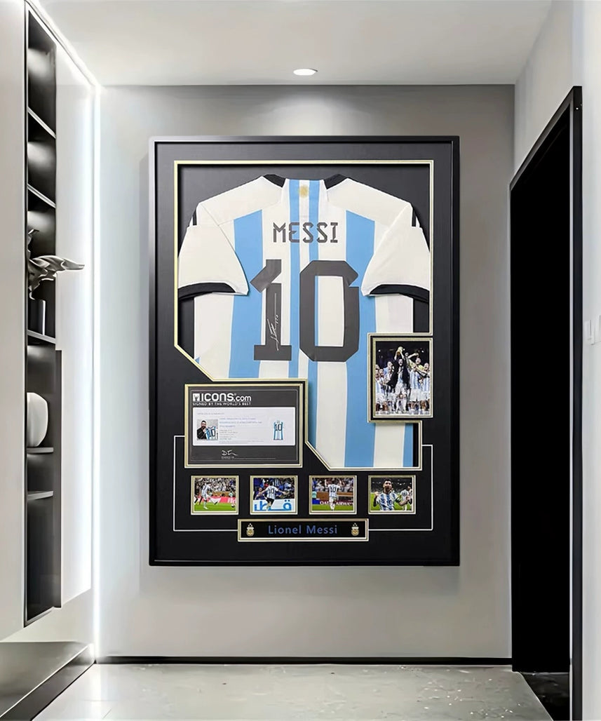 Messi Argentina World Cup Champion Framed Signed Jersey