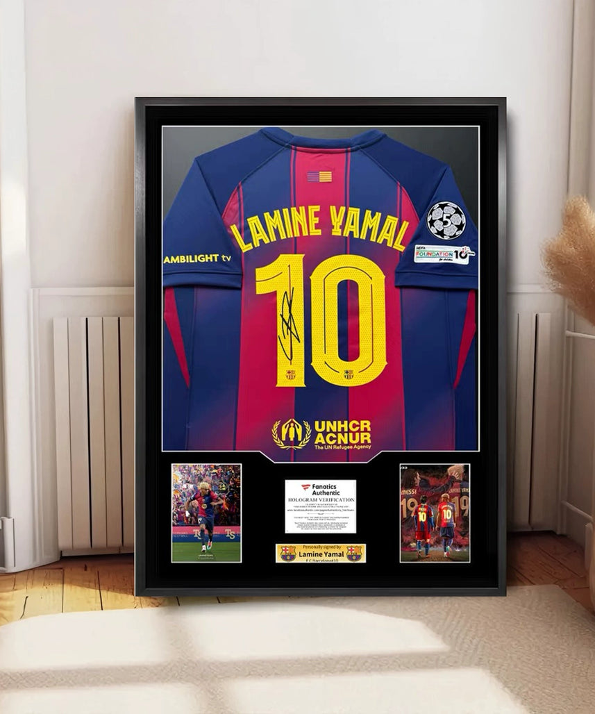 Lamine Yamal 10 Framed Signed Jersey