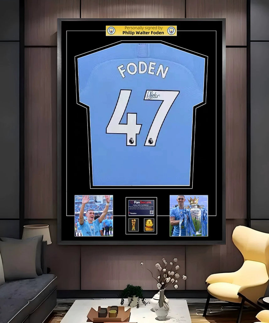 Phil Foden Framed Signed Jersey