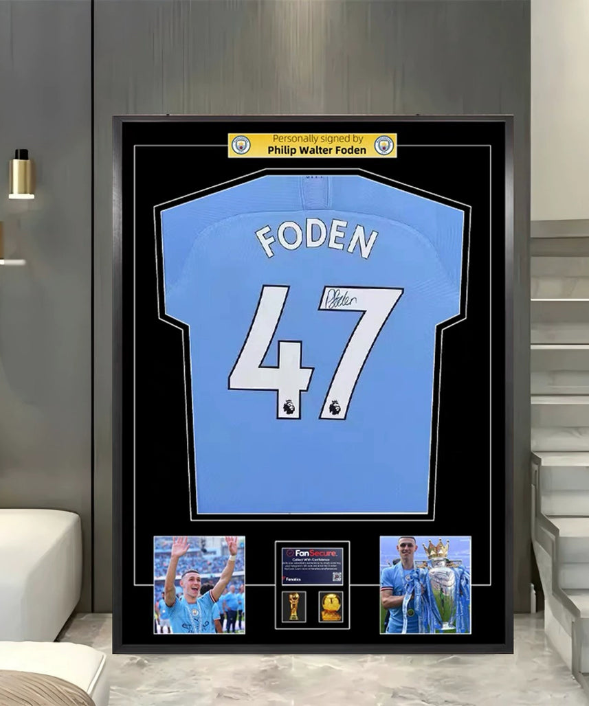 Phil Foden Framed Signed Jersey