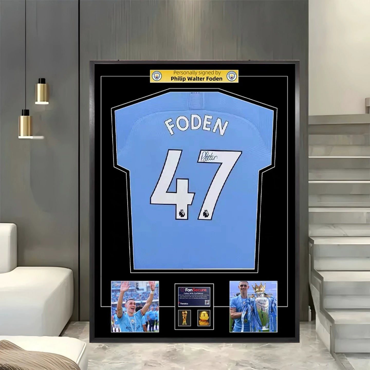 Phil Foden Framed Signed Jersey
