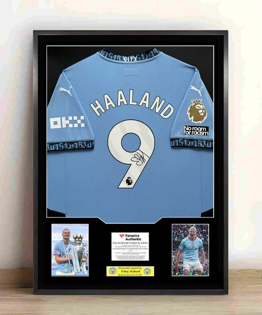 Haaland Framed Signed Jersey