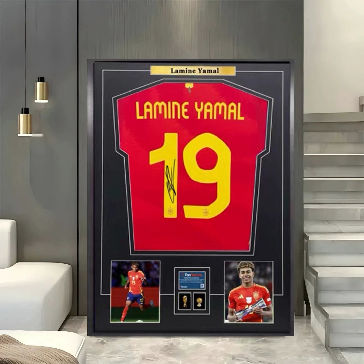 Lamine Yamal 19 Spain Signed Framed Jersey