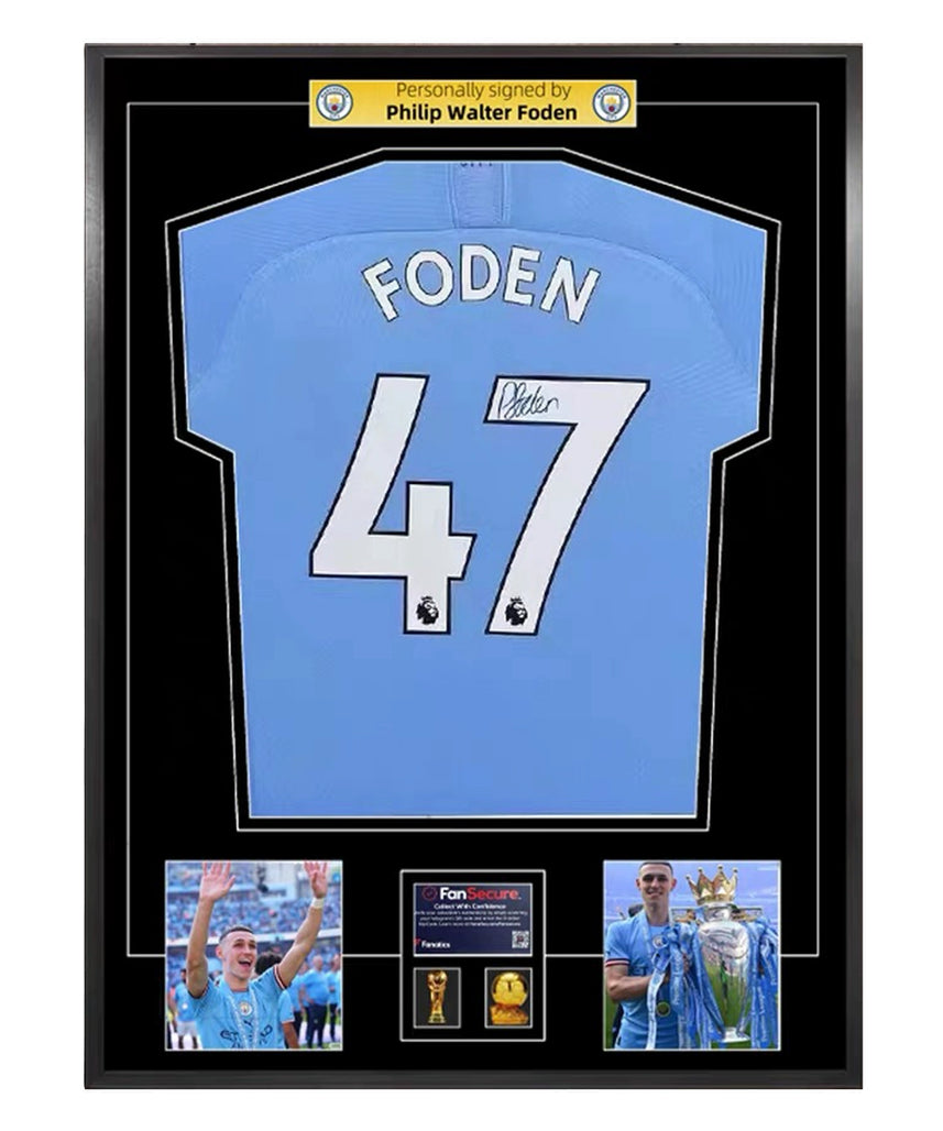 Phil Foden Framed Signed Jersey