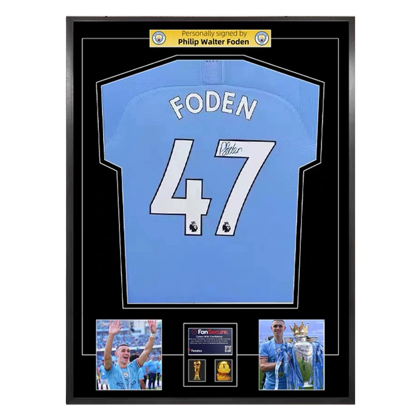 Phil Foden Framed Signed Jersey