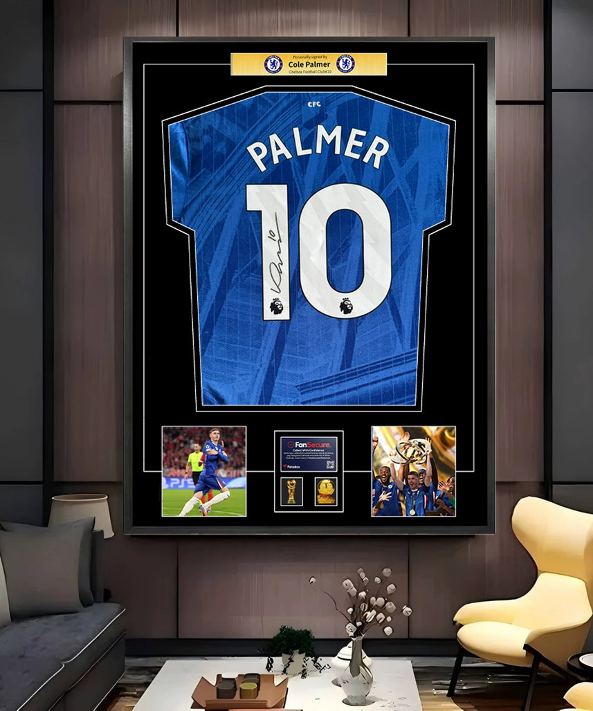 Cole Palmer Signed Framed Jersey