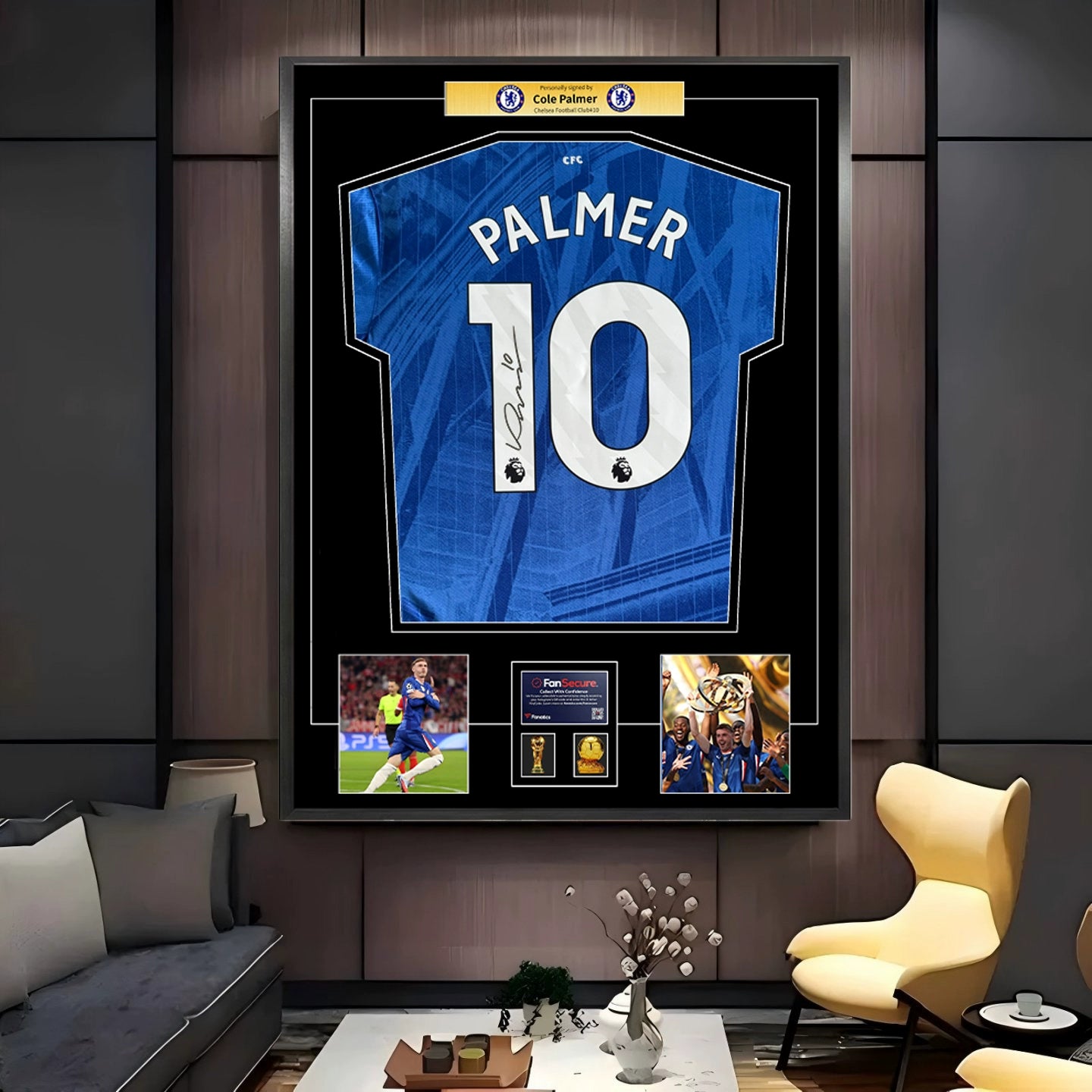 Cole Palmer Signed Framed Jersey