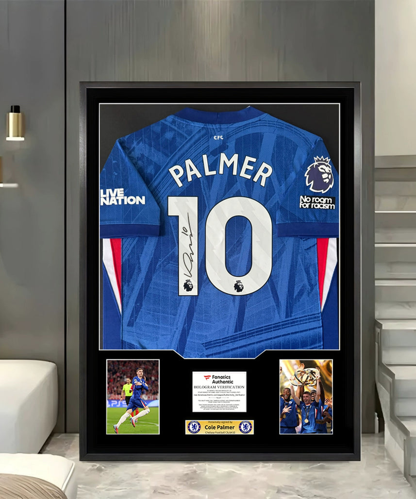 Cole Palmer Signed Framed Jersey