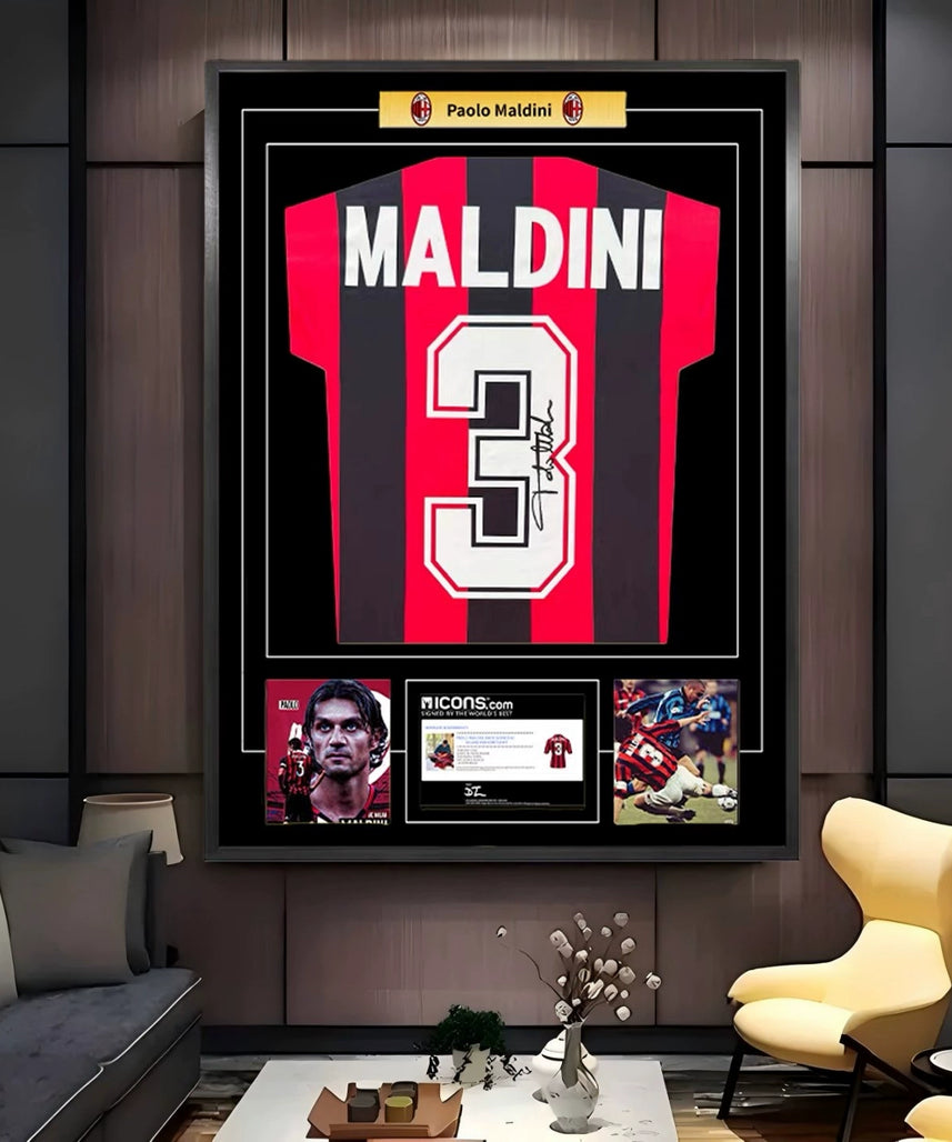 Maldini AC Milan Framed Signed Jersey