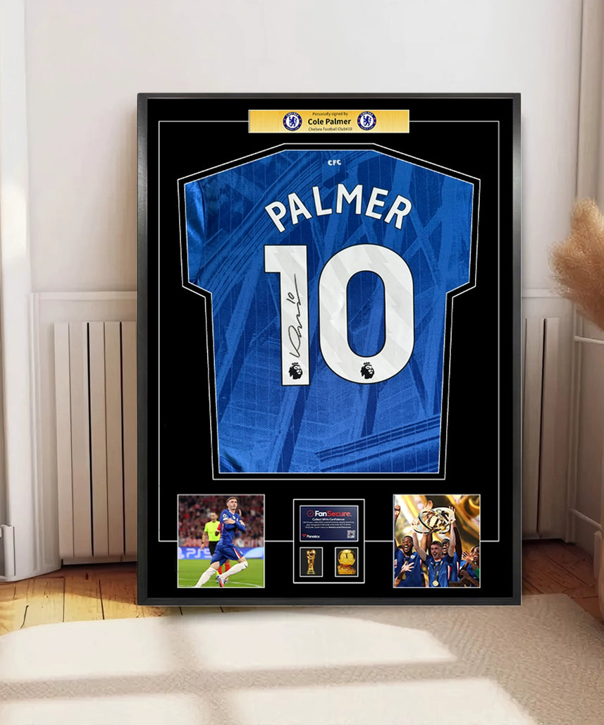 Cole Palmer Signed Framed Jersey