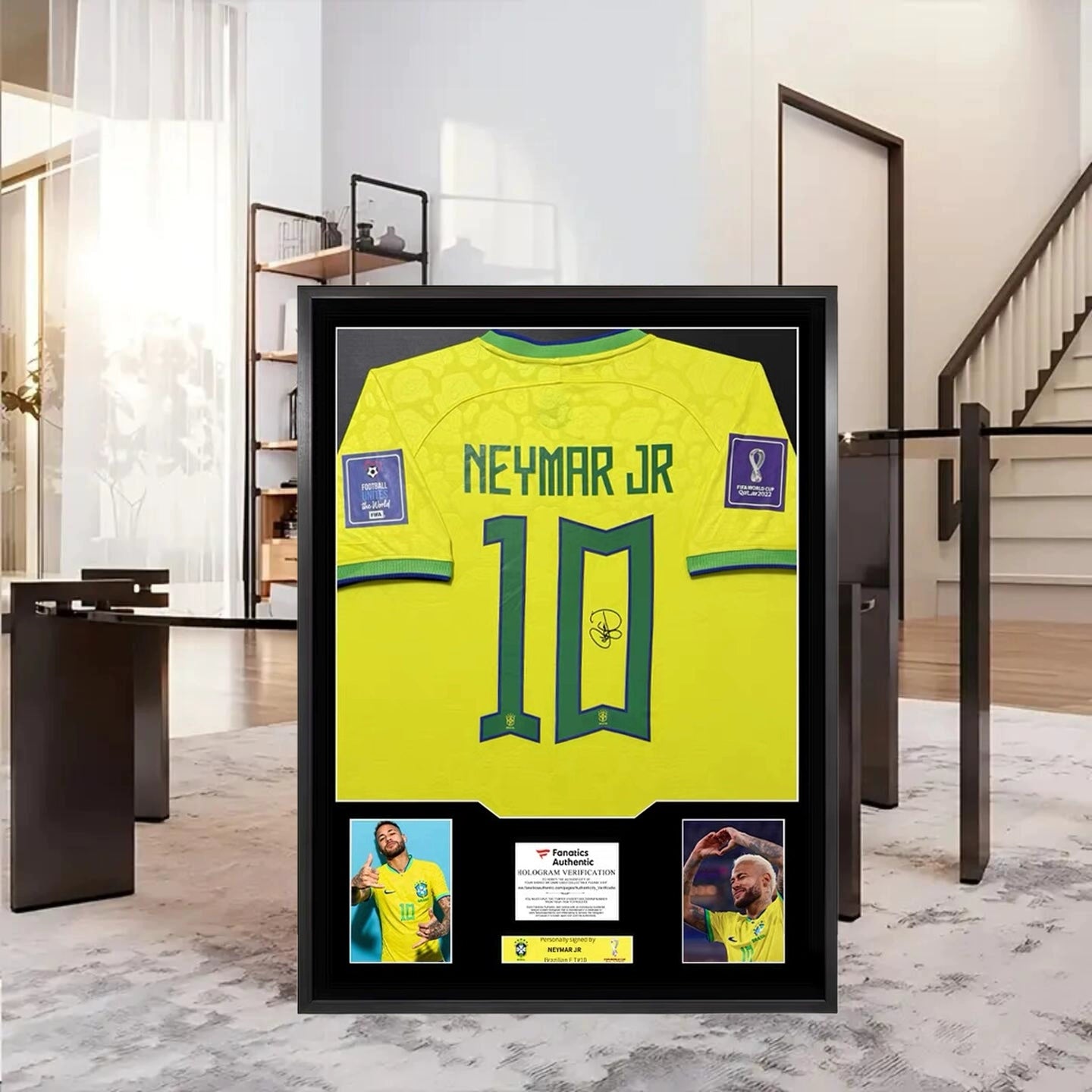 Neymar Brazil Signed Framed Jersey