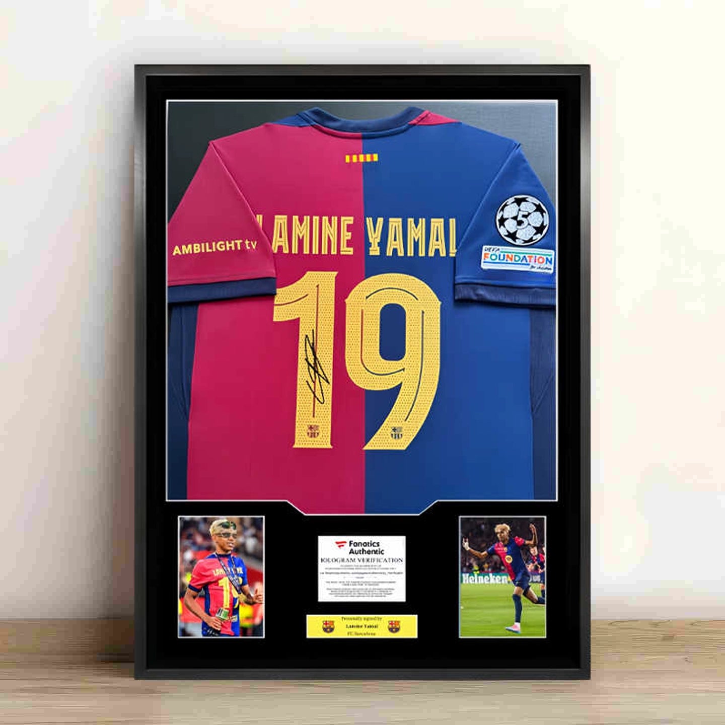 Lamine Yamal 19 Framed Signed Jersey