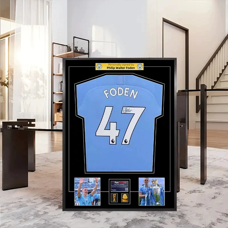 Phil Foden Framed Signed Jersey
