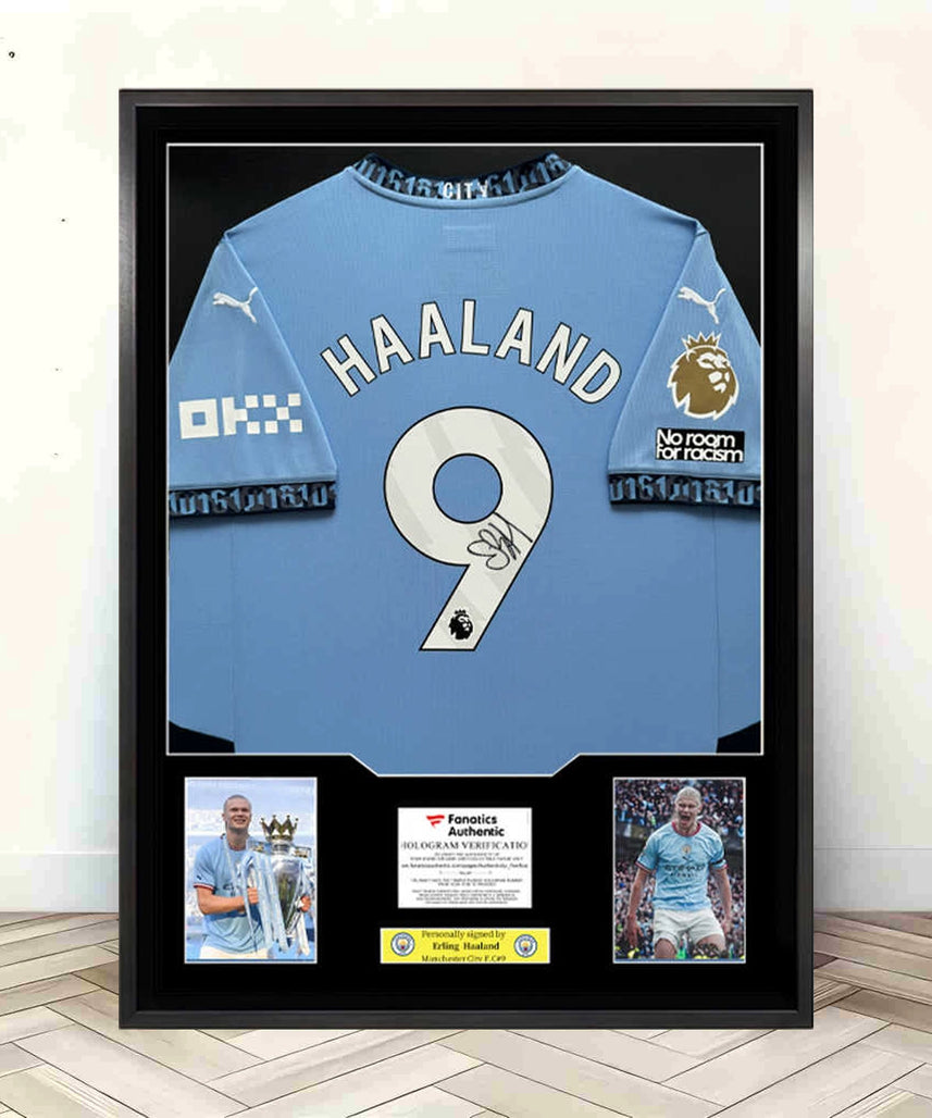 Haaland Framed Signed Jersey