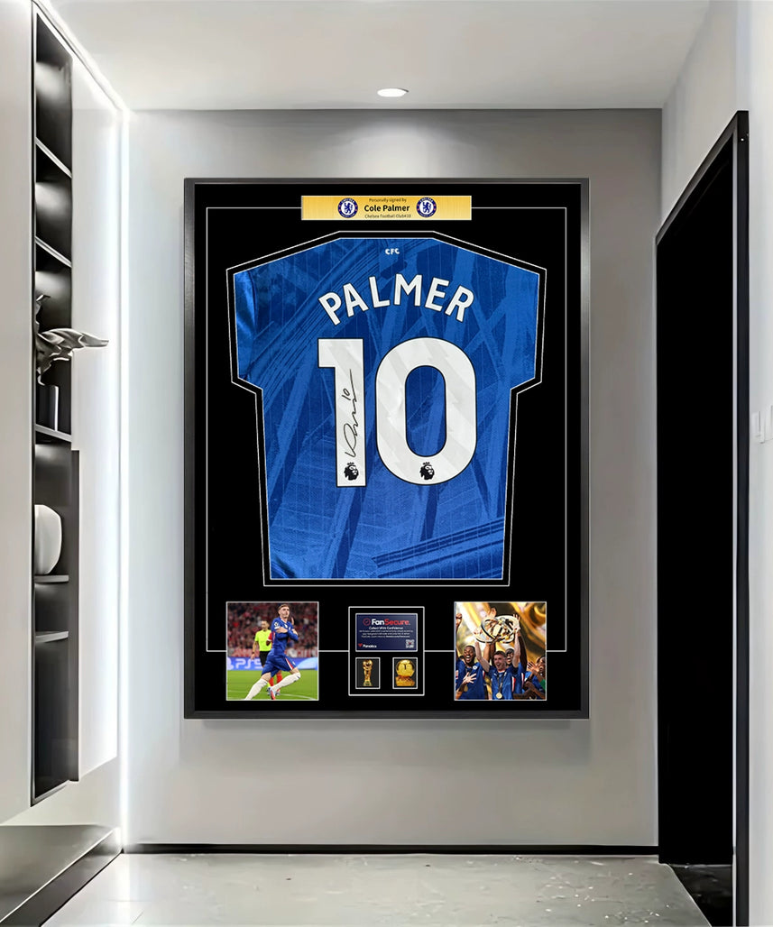 Cole Palmer Signed Framed Jersey