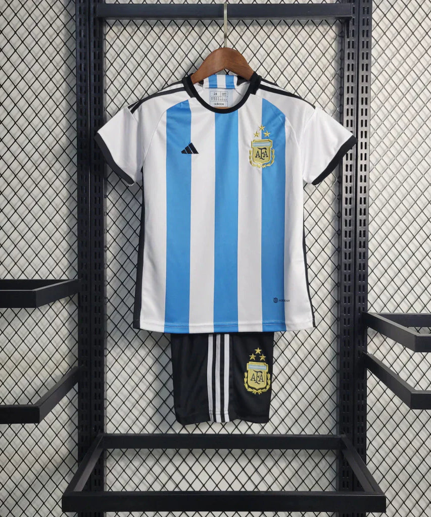 Argentina 2022 World Cup Home Jersey Kids